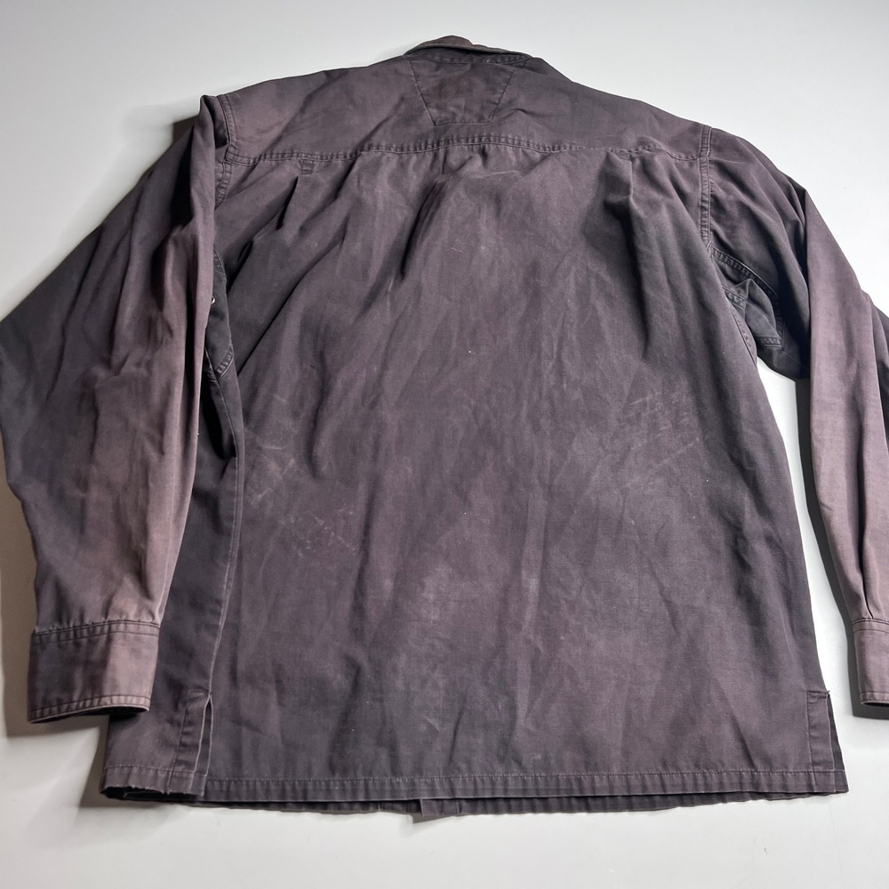 Harley-Davidson Mens Large Black Ripstop Cotton Snap Front Long Sleeve Shirt L - Picture 2 of 9